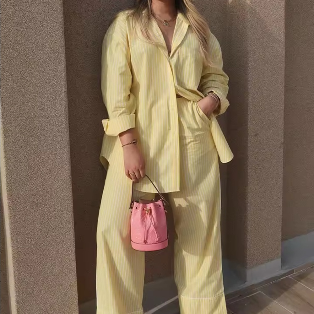 Yellow Striped Women's Jumpsuit